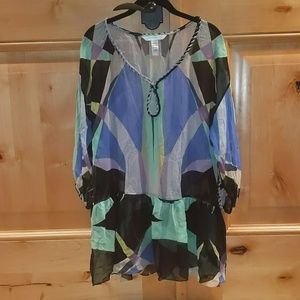 NWOT DVF Silk Multi-color Pool/Beach Cover Up